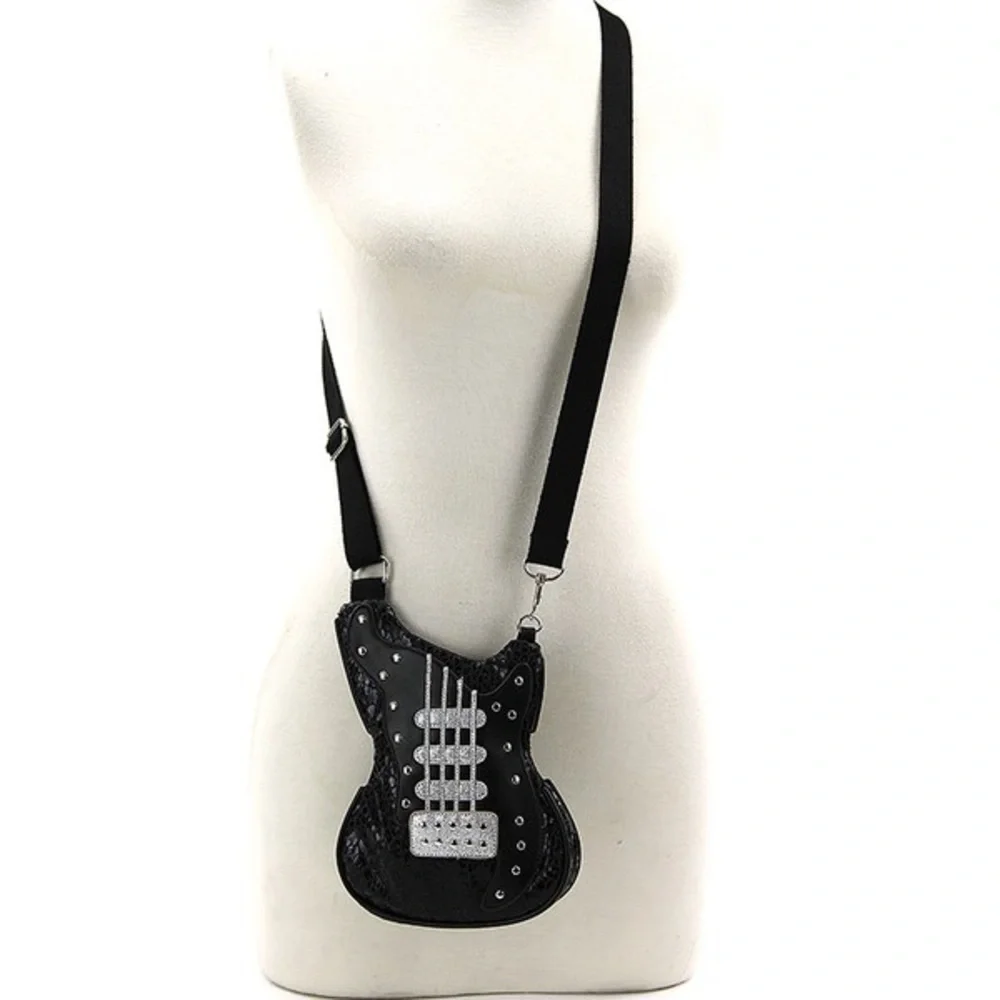 Happy Kids Black Guitar Crossbody Bag - Picture 3 of 3